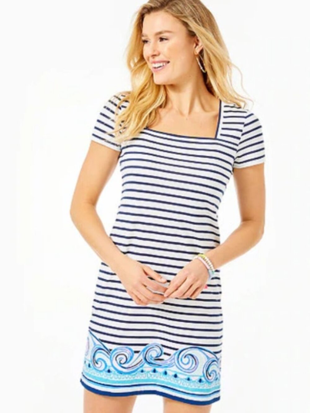 Lilly Pulitzer Rexa T-Shirt Dress in "On The Horizon Stripe" size M